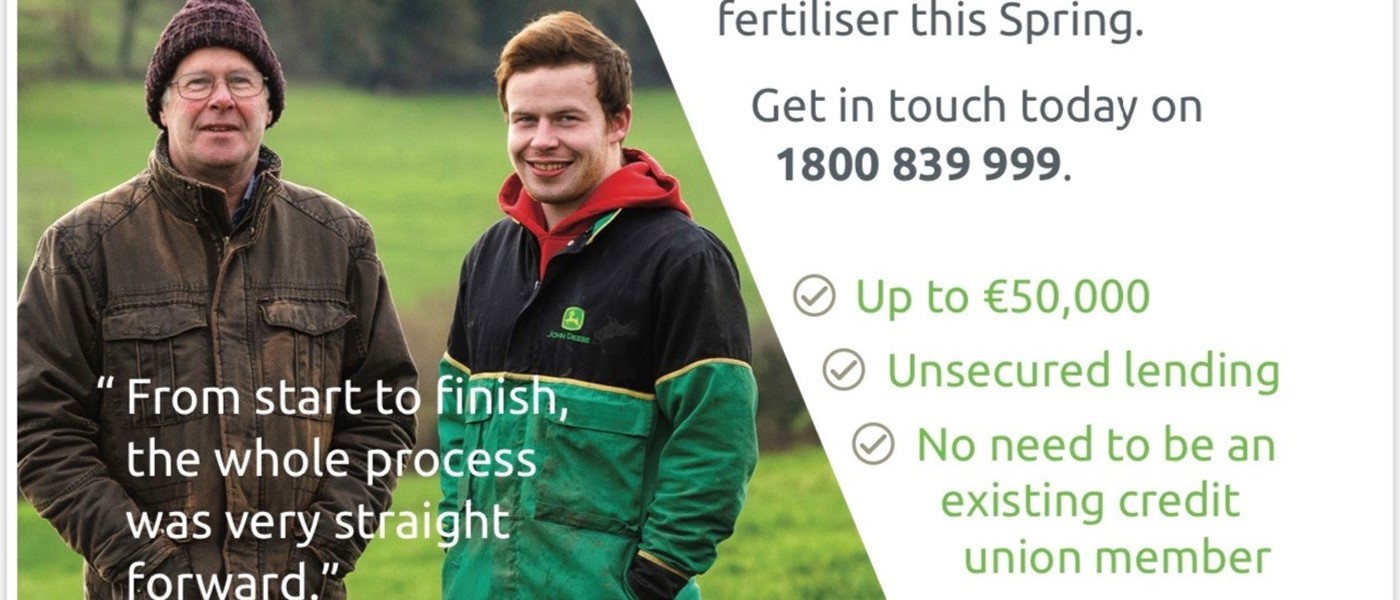 Cultivate farm loans available at Kanturk Credit Union for working capital as fertiliser prices rise