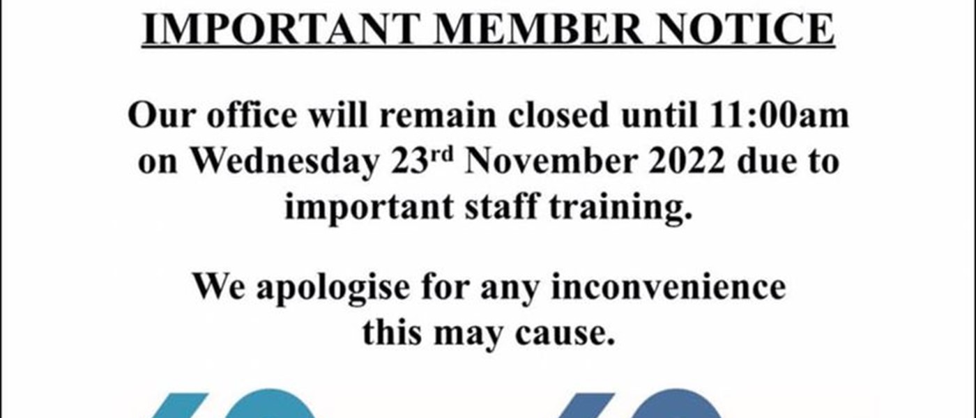 1 Hour Closure for Staff Training!