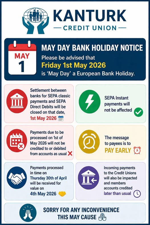 🚨 MEMBER NOTICE - MAY DAY 🚨