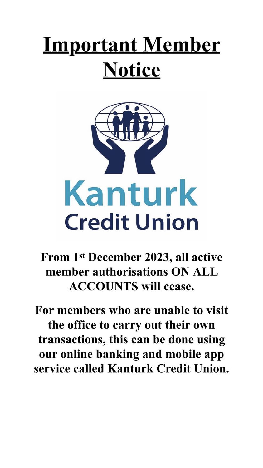 Important Member Notice re Authorisations!