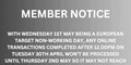 Important Member Notice re SEPA Payments!