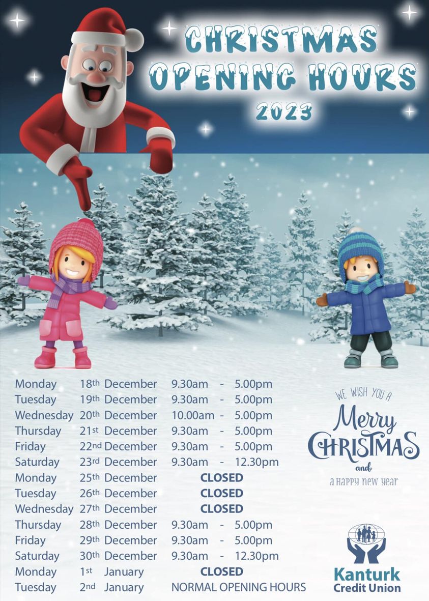 Christmas Opening Hours 2023