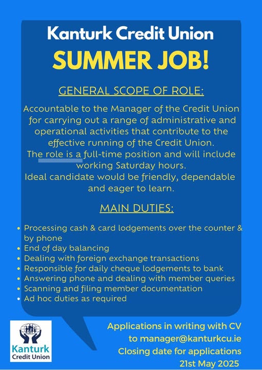 SUMMER JOB OPPORTUNITY
